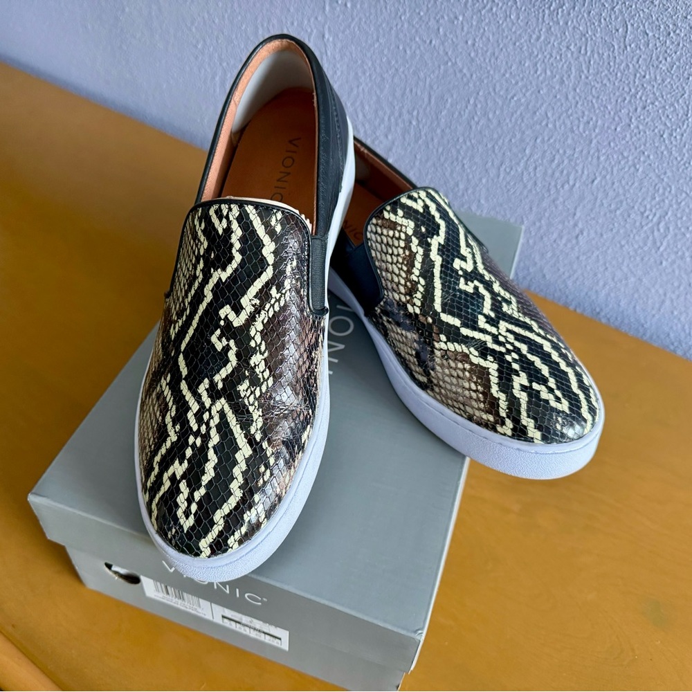 Euc Vionic Snake-Print, Snake-Embossed Slip-On Sn… - image 1